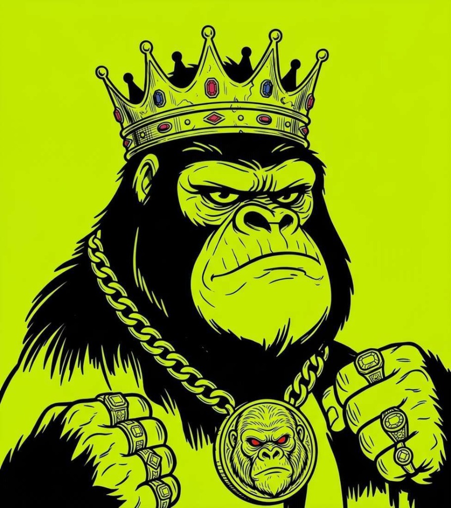 Gold Chain Crown Ape